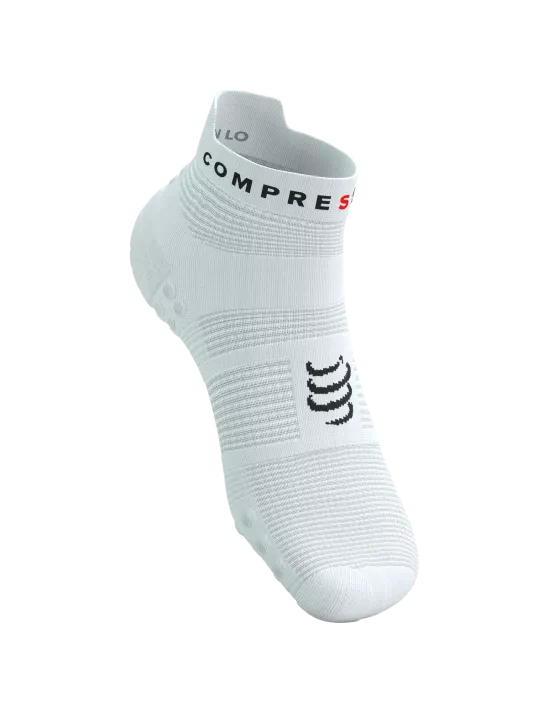 Compressport Unisex's Pro Racing Socks v4.0 Run Low - White/Black