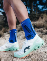 Compressport Unisex's Pro Racing Socks v4.0 Trail - Dazz Blue/Blues