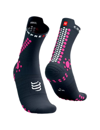 Compressport Unisex's Pro Racing Socks V4.0 Trail - Magnet/Magenta