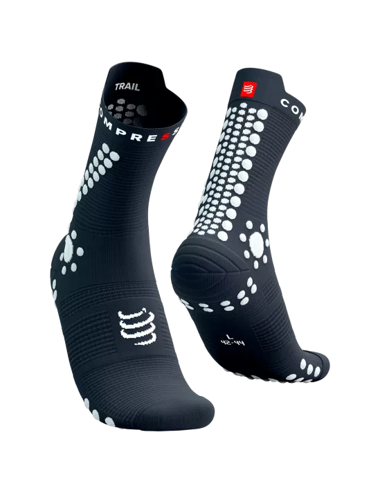 Compressport Unisex's Pro Racing Socks V4.0 Trail - Magnet/White