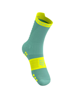 Compressport Unisex's Pro Racing Socks v4.0 Trail - Shell Blue/Safe Yellow