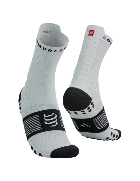 Compressport Unisex's Pro Racing Socks v4.0 Trail - White/Black