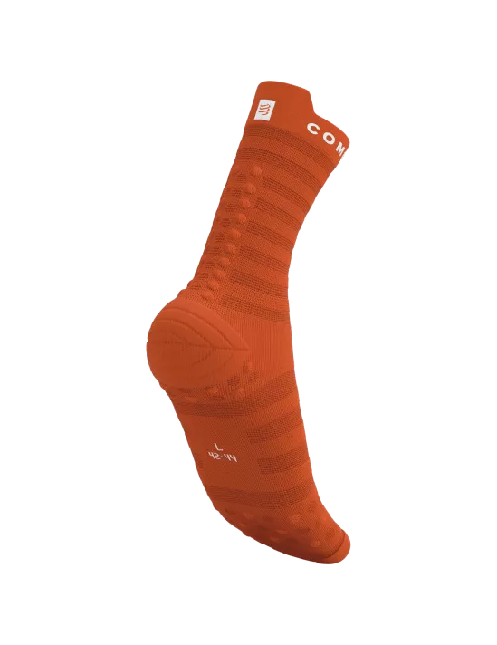 Compressport Unisex's Pro Racing Socks v4.0 Ultralight Run High - Fire/White