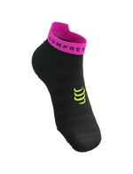 Compressport Unisex's Pro Racing Socks v4.0 Ultralight Run Low - Black/Safe Yellow/Neo Pink