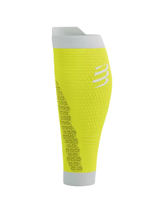 Compressport Unisex's R2 3.0 Calf Sleeve - Safe Yellow/White