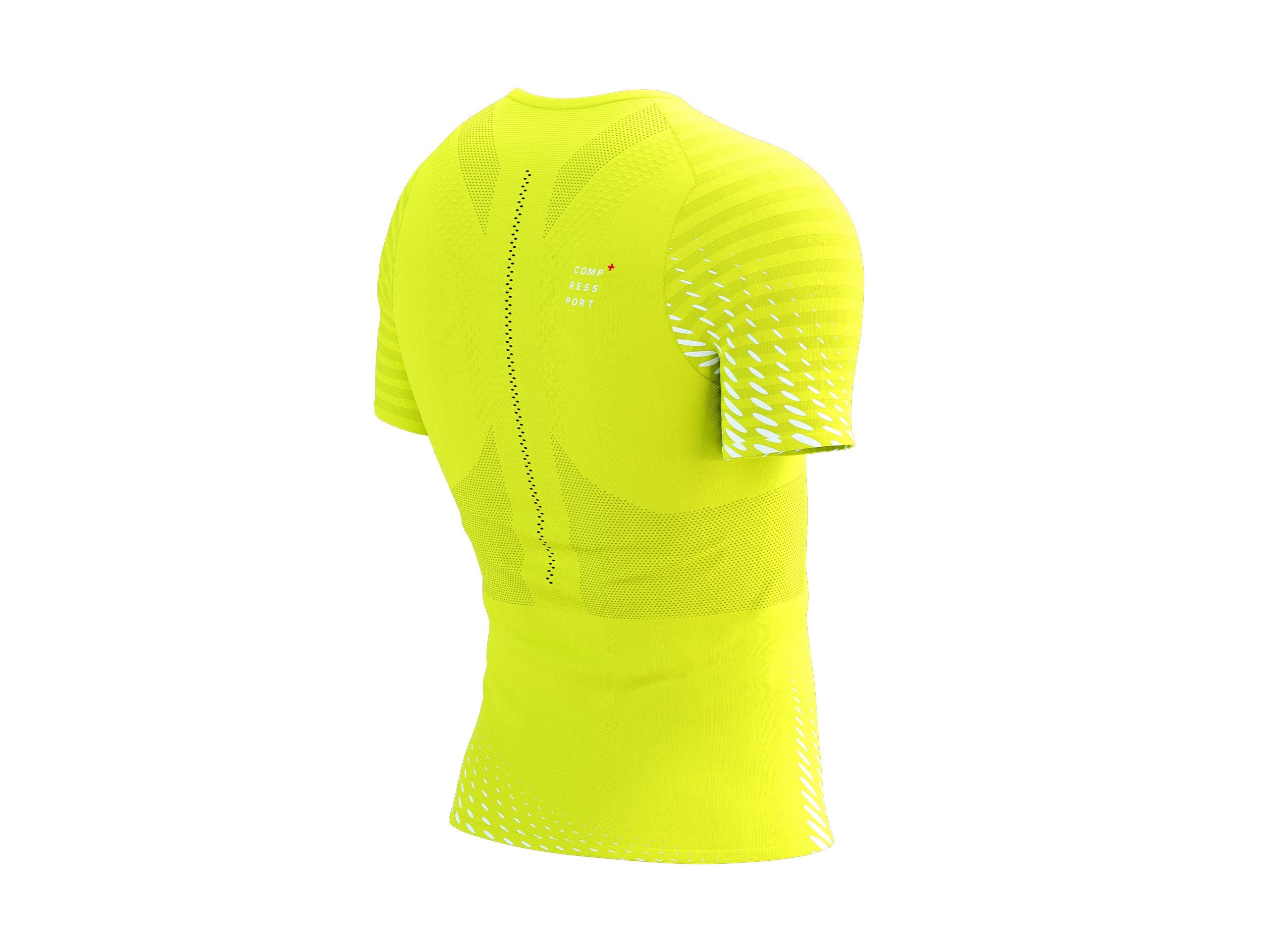 Compressport Men's Racing SS Tshirt - Evening Primrose/White