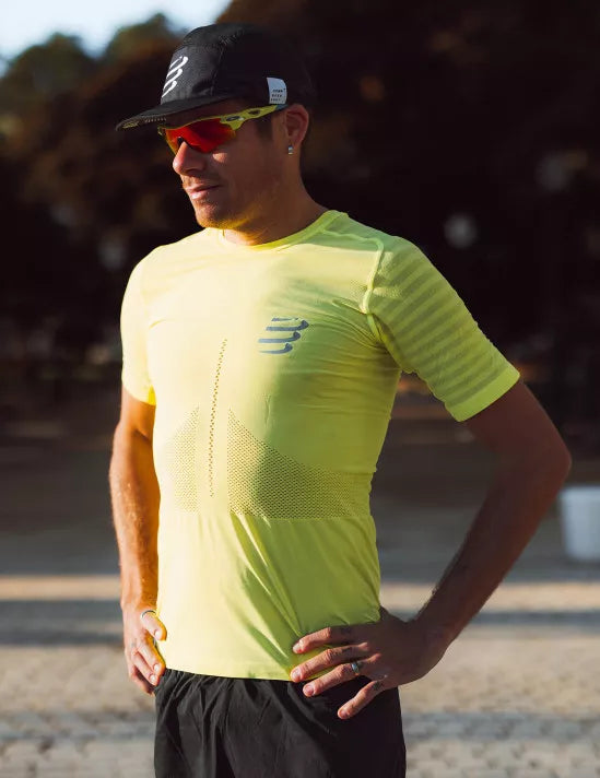 Compressport Men's Racing SS Tshirt - Safe Yellow