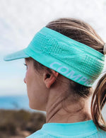 Compressport Unisex's Spiderweb Headband On/Off - Eggshell Blue/White