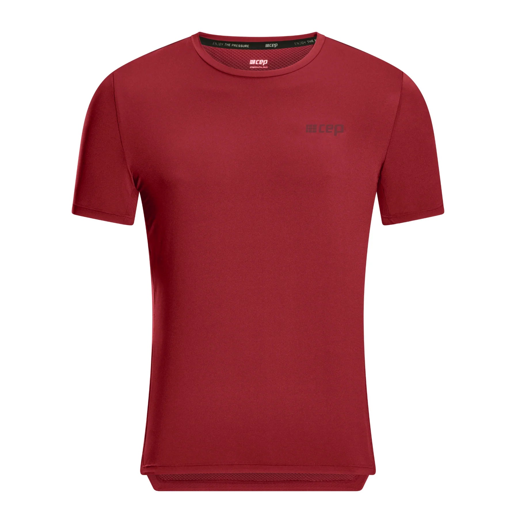 CEP Men's The Run Shirt Round Neck Short Sleeve v5 - Dark Red