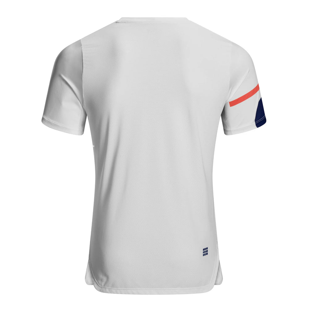 CEP Men's The Run Shirt Round Neck Short Sleeve v5 - White/Geometrics