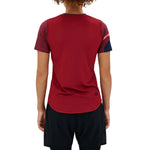 CEP Women's The Run Shirt Round Neck Short Sleeve v5 - Dark Red/Geometrics