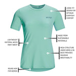 CEP Women's The Run Shirt Round Neck Short Sleeve v5 - Light Blue