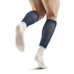 CEP Men's The Run Socks Tall v4 - Blue/Off White