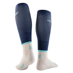 CEP Men's The Run Socks Tall v4 - Blue/Off White