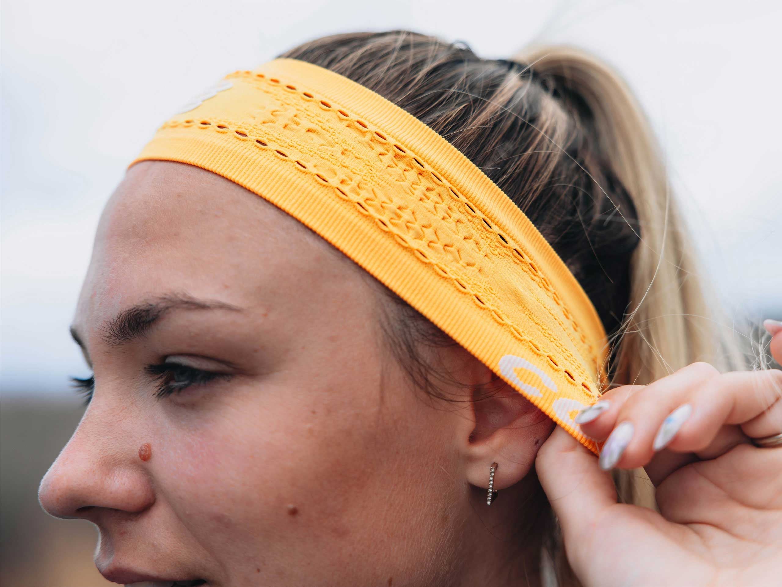 Compressport Unisex's Thin Headband On/Off - Citrus