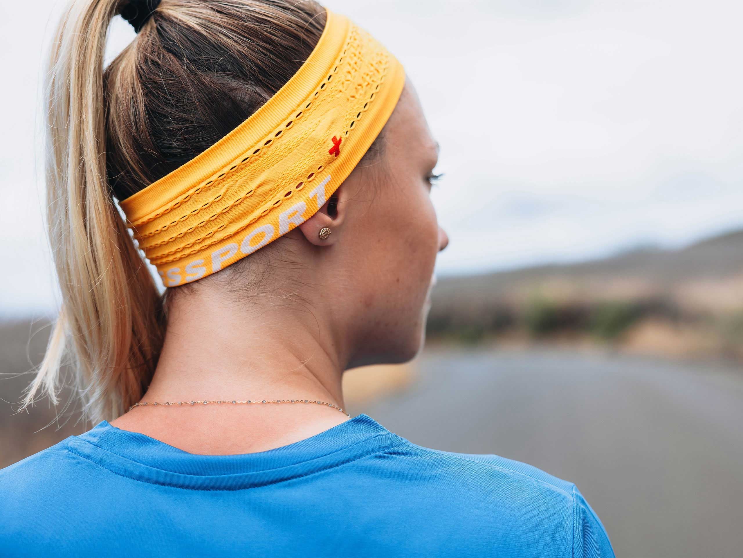 Compressport Unisex's Thin Headband On/Off - Citrus