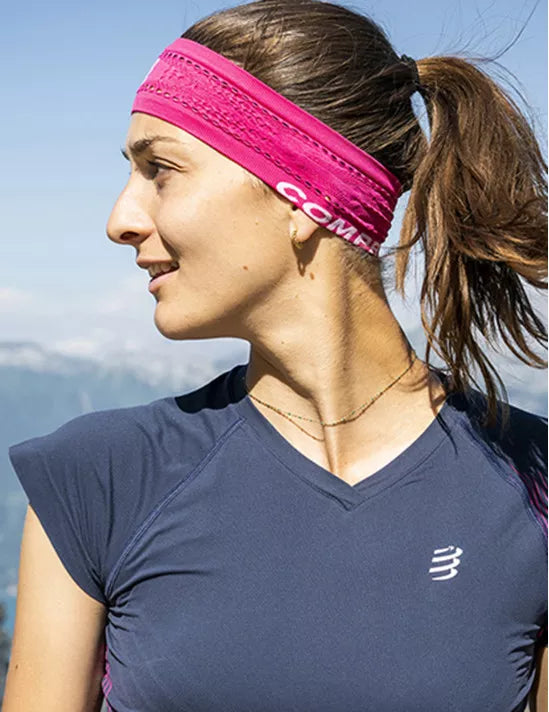 Compressport Unisex's Thin Headband On/Off - Magenta