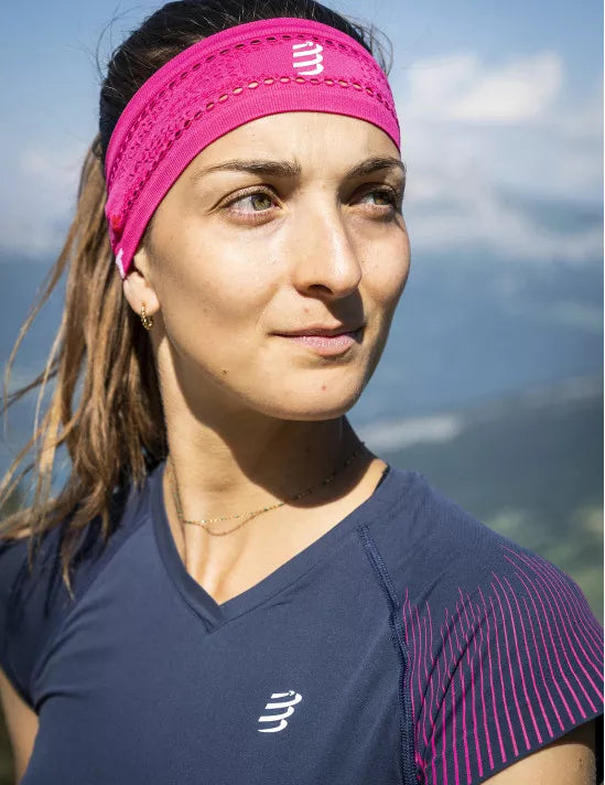 Compressport Unisex's Thin Headband On/Off - Magenta