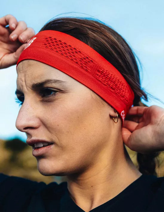 Compressport Unisex's Thin Headband On/Off - Red