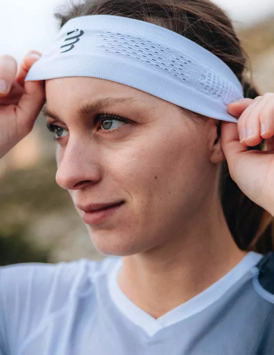 Compressport Unisex's Thin Headband On/Off - White
