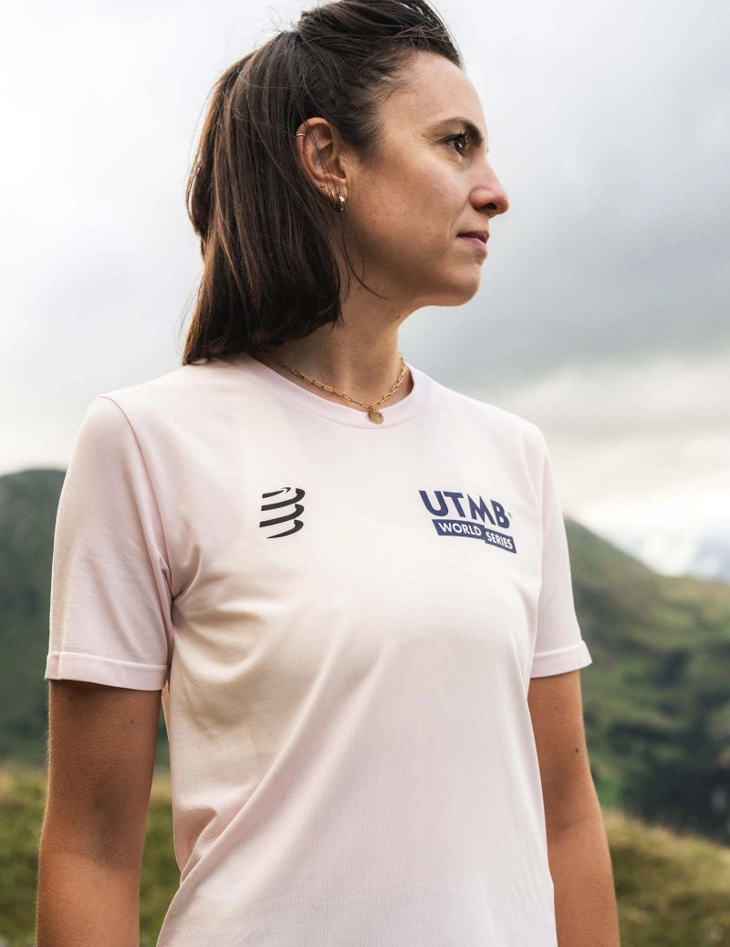 Compressport Women's Training SS Tshirt UTMB 2025 L1 - Roseate