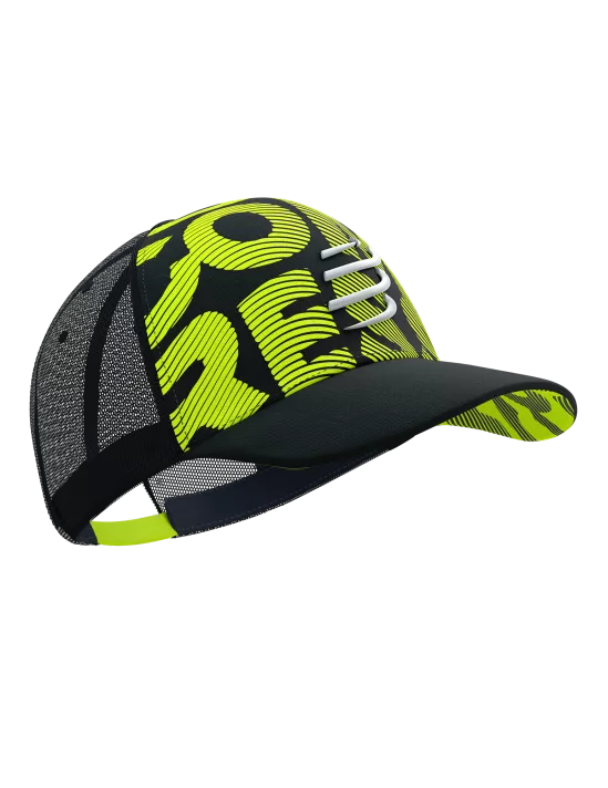 Compressport Unisex's Trucker Cap Flash - Black/Fluo Yellow