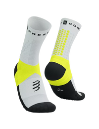 Compressport Unisex's Ultra Trail Sock v2.0 - White/Safe Yellow