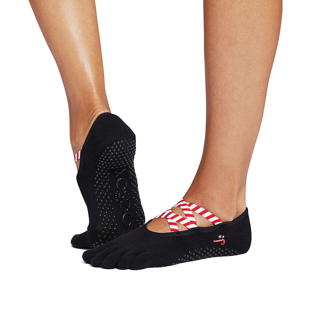 TOESOX Grip Full Toe Elle - Candy Cane Lane