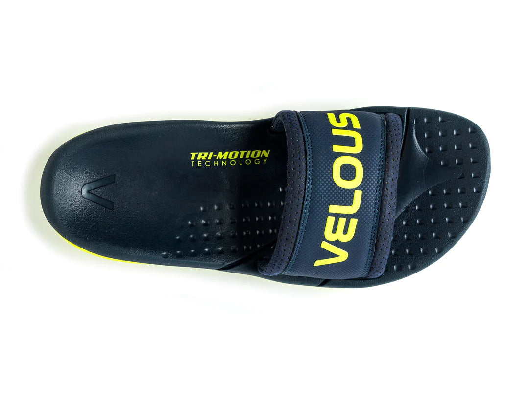 VELOUS Unisex's Laguna Slide - Navy/Neon Yellow
