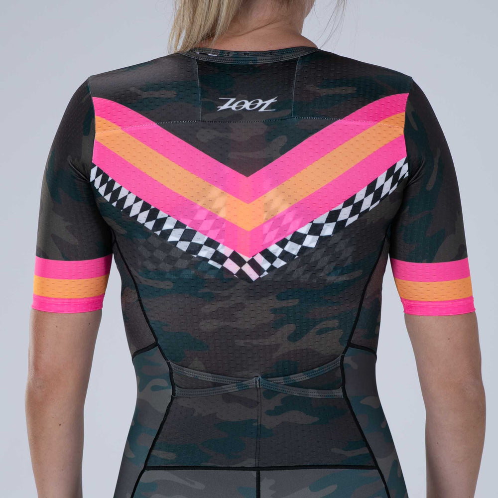 ZOOT Women's Ltd Tri Aero Full Zip Racesuit - Cali Camo