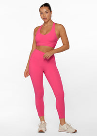 Lorna Jane Be Active Eco No Ride Ankle Biter Leggings - Rose Pink