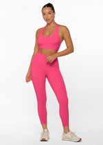 Lorna Jane Be Active Eco No Ride Ankle Biter Leggings - Rose Pink