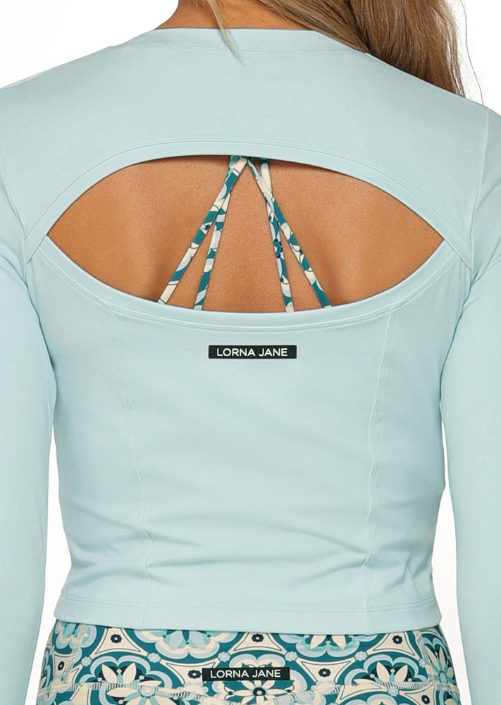 Lorna Jane Cut Out Long Sleeve Top - Morning Sky