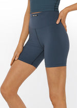 Lorna Jane Mesh Phone Pocket Bike Short - Pale Indigo