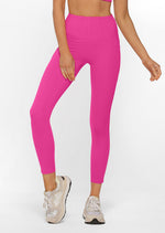 Lorna Jane Support No Ride Eco Ankle Biter Leggings - Bright Pink