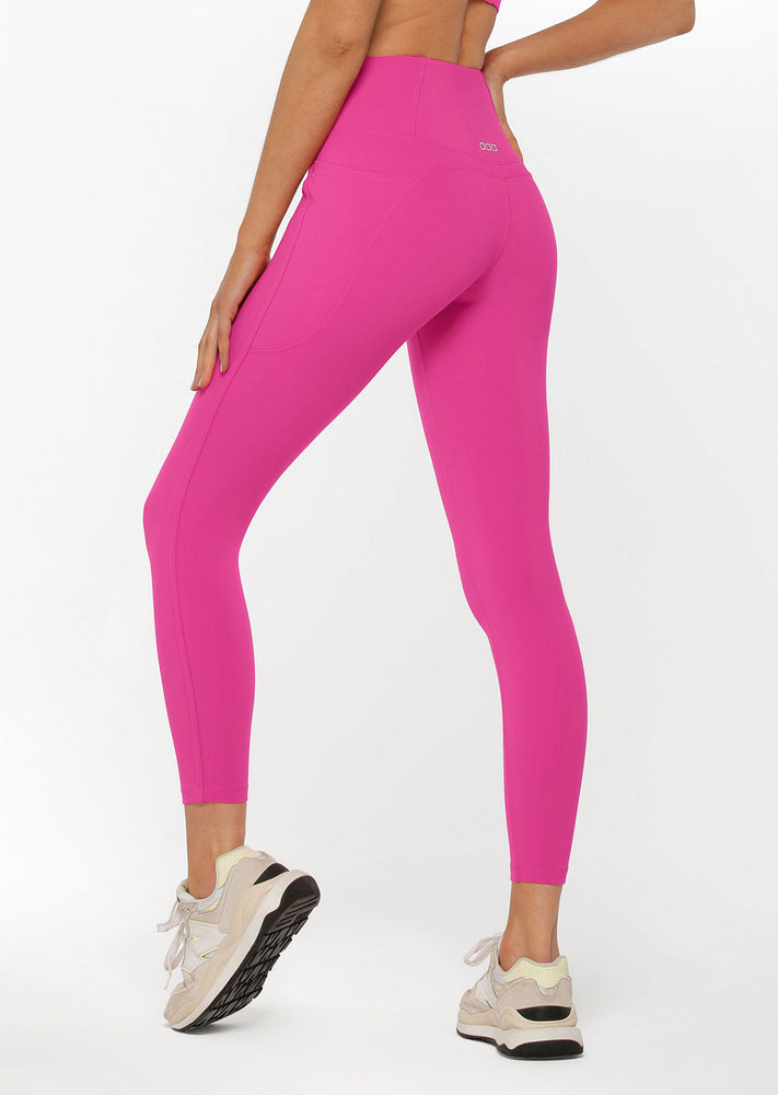 Lorna Jane Support No Ride Eco Ankle Biter Leggings - Bright Pink