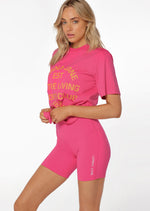 Lorna Jane Sweat And Surf Relaxed Tee - Babin Pink