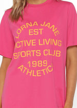 Lorna Jane Sweat And Surf Relaxed Tee - Babin Pink