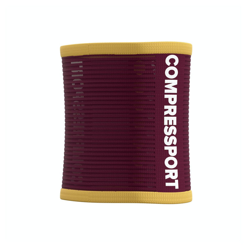 Compressport Unisex's 3D.Dots Sweatbands:ZinFandel/Honey Gold (Pair) - WSTV2_307_0TU