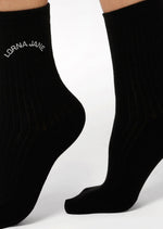 Lorna Jane Quarter Crew Sock - Black