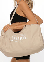 Lorna Jane Original Activewear Canvas Duffle Bag - Off White