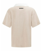 Lorna Jane Terry Towelling Cropped Polo Tee - Off-White