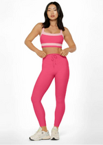Lorna Jane Flaunt It Rib Sports Bra - Babin Pink