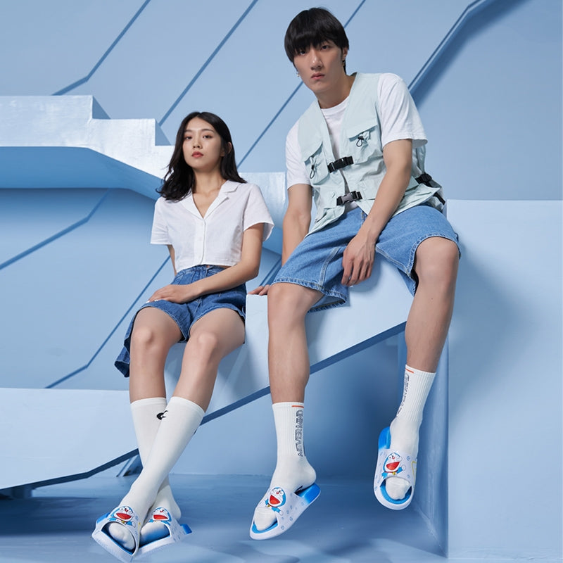 PEAK Women's Taichi Slides - White/Ice Blue