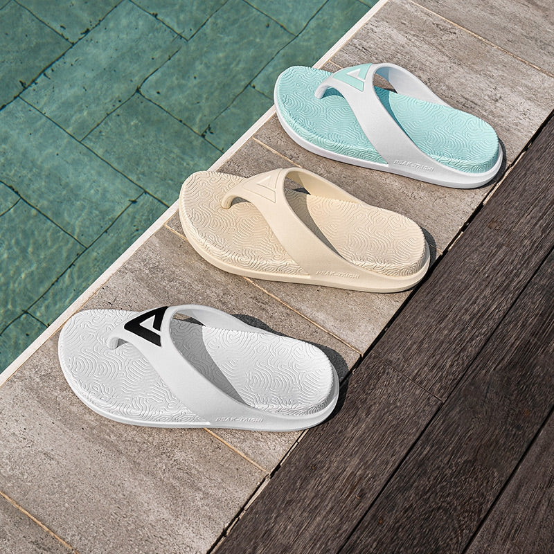 PEAK Women's Taichi Flip Flops - White/Ice Blue