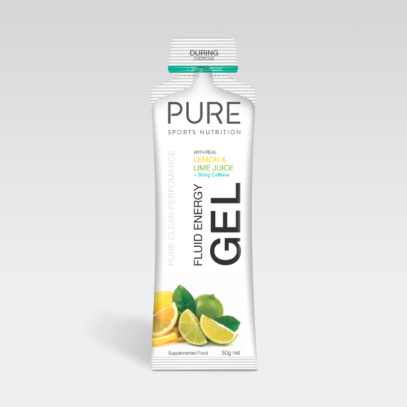 PURE Fluid Energy Gels - Lemon Lime with Caffeine 50G