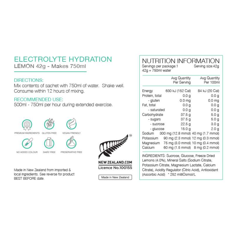 PURE Electrolyte Hydration Sachet - Lemon 42G