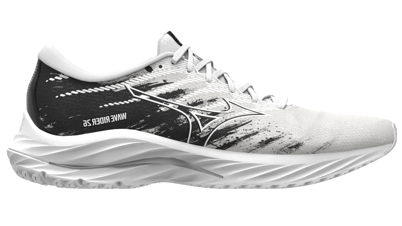 Mizuno Men's Wave Rider 26 - White/White/Black
