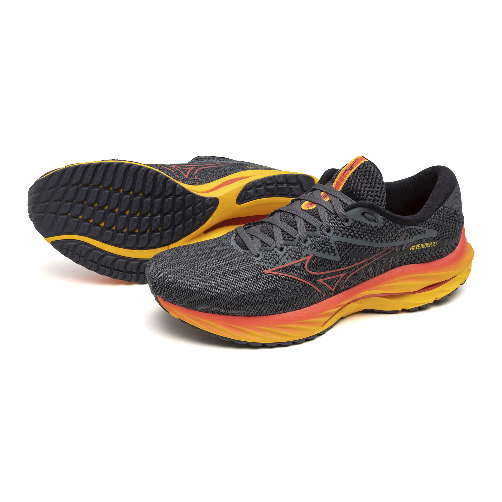 Mizuno Men's Wave Rider 27 - Turbulence/Cayenne/Citrus