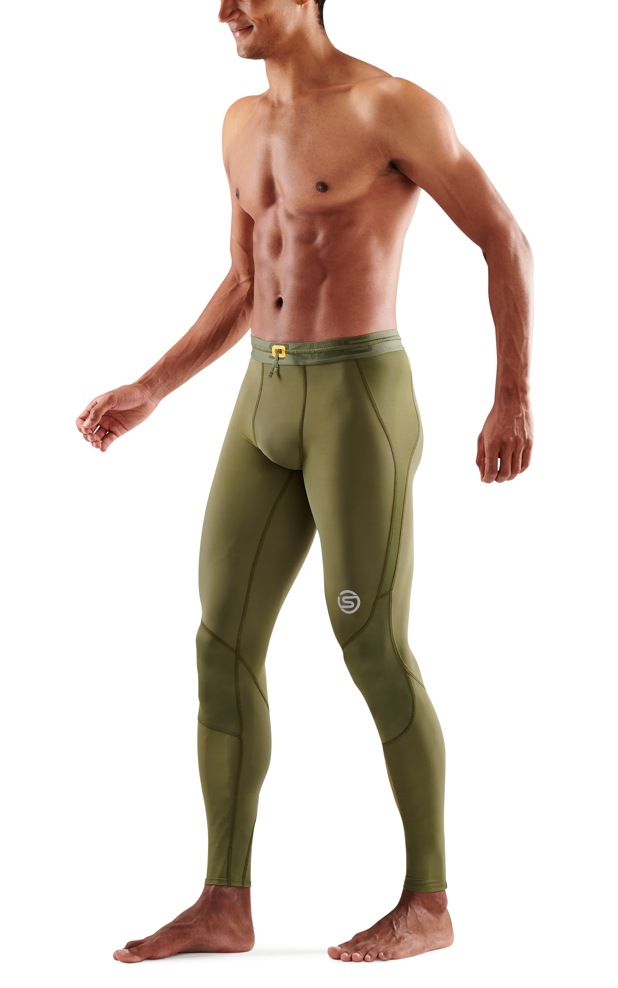 SKINS Men's Compression Long Tights 3-Series - Khaki